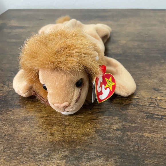 Ty Beanie Baby * Roary the Lion * Date of birth: February 20, 1996 * - Picture 1 of 13